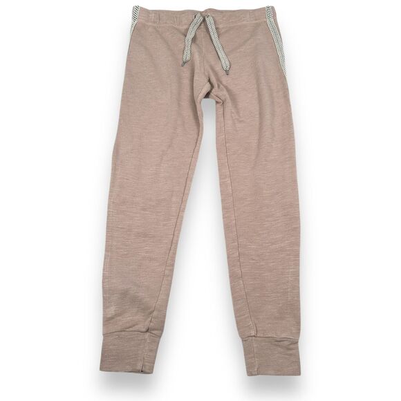 Monrow Skinny Sweats Pants Women’s Small Salmon Pink Chevron Trim Sweatpants - Picture 1 of 9